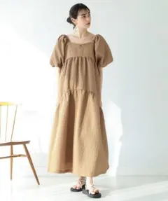 Ray BEAMS / パフ スリーブ 2way ワンピース　ベージュのサムネイル