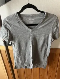 nano universe グレー Vネック Tシャツ