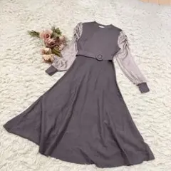 プロポーションボディドレッシング Aライン　ハイウエストニットワンピース