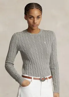 ポロラルフローレン ケーブルニット コットン白