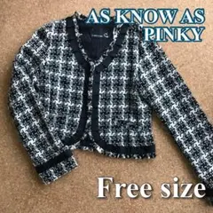 AS KNOW AS PINKY アズノウアズピンキー ジャケット 黒 千鳥格子