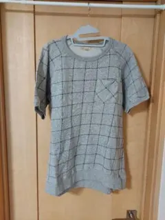 グレー チェック柄 半袖 Tシャツ メンズ オシャレ 夏