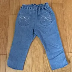 アプレレクール　7部丈デニムパンツ 120cm 裾リボン　女の子　長ズボン