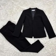 ロペピクニック　セットアップ　ノーカラー　ボタンレス　ウォッシャブル　ブラック