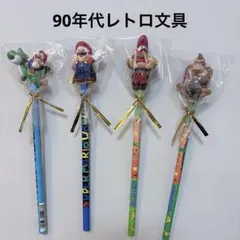 【当時物】昭和レトロ 任天堂 フィギュア付き鉛筆 マリオ ドンキーコング 4本