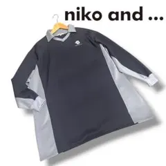 【niko and...】長袖 ポロ プルオーバー バイカラー グレー M