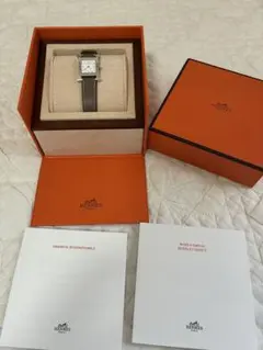 送料無料】HERMES レザー 時計 くすみピンク ダブルループ 