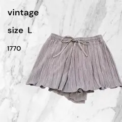 Vintage プリーツ ショートパンツ グレー Lサイズ　スカート風　半ズボンのサムネイル