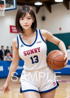 AI 美女 グラビア 可愛い 美人 バスケ A4ポスター 高画質 c111130