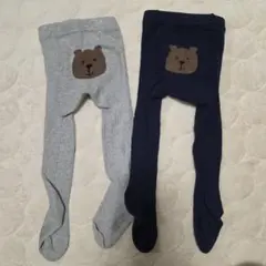 GAP くまけつ　タイツ2点セットまとめ売り　グレー、ネイビー12-24m