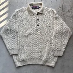 80s PULL ニットポロ　イングランド製