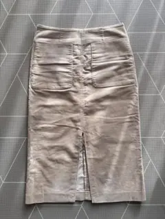 Spick&Spanコーデュロイ ベージュ きれいめタイトスカート