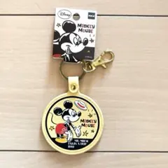 ディズニー キーリング ダイカット ミッキー ミッキーマウス ゴールド レトロ