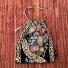 Think Bee! ゴブラン織フルーツ柄 巾着ポーチ