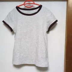 duei リンガーTシャツ グレー×ダークブラウン F