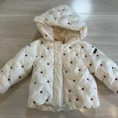 petit main ハート柄フード付きアウター 90