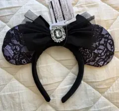 ディズニー　カチューシャ　ミニー　パープル　レース　ハロウィン2024