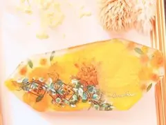 イエロー系 ドライフラワー レジンヘアクリップ