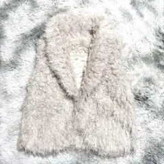 トピックラックス⭐︎チベットラムファー風ジレ M フェイク エコ ボア ベスト