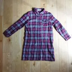 OLIVE des OLIVE シャツワンピース ネル生地 エンジ M