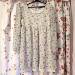 BE RADIANCE 花柄シフォン長袖ワンピース