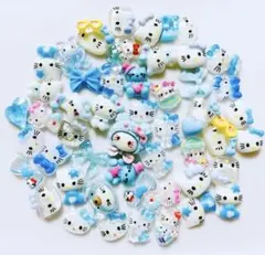 ハローキティ　水色　ネイルパーツ　デコパーツ