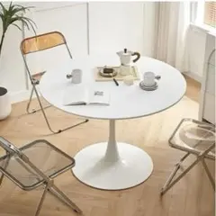 新品、未使用円形ダイニングテーブル ホワイト70cm デスクのみ - メルカリ
