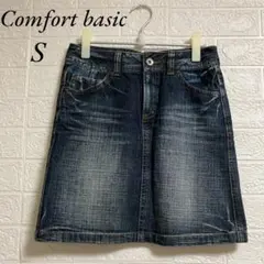 Comfort basic ダークブルー デニム タイトスカート S