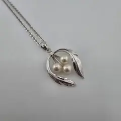 【MIKIMOTO】ミキモト パール ネックレス シルバー 3粒真珠のサムネイル