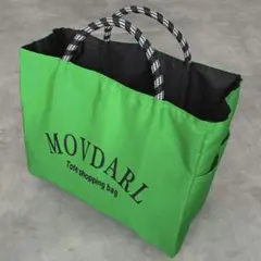 美品 YEVS MOVDARL トートバッグ エコバッグ グリーン×黒