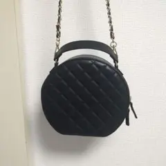 2Way キルティングラウンドチェーンショルダーバッグ　　グレイル