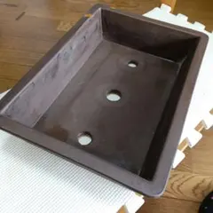 盆栽鉢 長方形 植木鉢 陶器 盆栽用常滑焼 愛知県松本たけし作家もの 18号雲足 盆栽鉢 長方形 植木鉢 陶器 盆栽用常滑焼 愛知県松本たけし作家もの 18