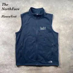 ノースフェイス古着20s フリースベストXLスタンドカラー企業ロゴ【AC19】