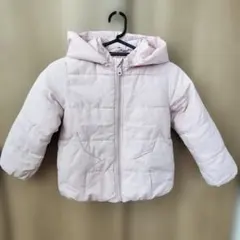 汚れあり 3can4on キッズ110 淡いピンク フード付きダウンコート