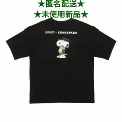 未使用新品☆スターバックス スヌーピー Tシャツ 黒 L-XL PEANUTS
