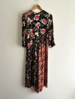 ZARA WOMAN フラワープリント ロングワンピース XS 美品