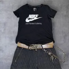 00s【old nike】big logo tee/y2k swag tech 00s【nike】logo tech tee/y2k/swag/迷彩/退廃的/黒 - メルカリ