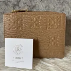 russet ラシット　モノグラムプレス　ハーフウォレット　レザー　二つ折り財布