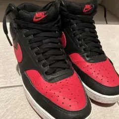 NIKE COURT VISION MID ブラック レッド スニーカー