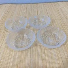 HOYA ホーヤ ガラス鉢 4枚セット 葉っぱ キャベツ レトロ 小鉢 デザートのサムネイル