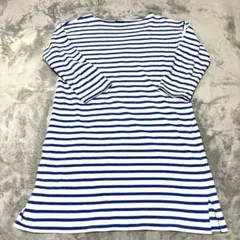 ORCIVAL オーシバル フランス製 ボーダー バスクシャツ 七分袖 青白