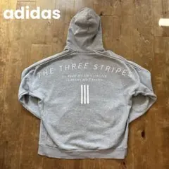 adidas アディダスTHE THREE STRIPES グレー パーカー