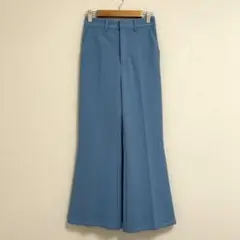 美品 デュカ フレア スラックス 【S】 ブルー ウエスト後ゴム ストレッチ