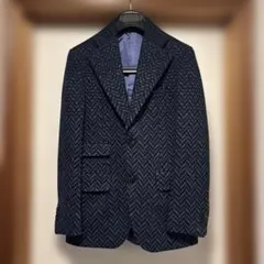 ガブリエレパジーニ ニットテーラードジャケット 段返り 濃紺 42 S ガブリエレパジーニ ニットテーラードジャケット 段返り 濃紺 42