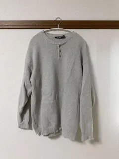 CHEROKEE ハーフボタン アクリル混コットンニットセーター