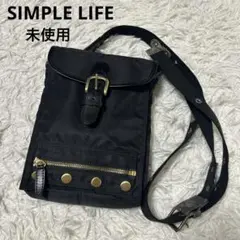 【新品未使用】SIMPLE LIFE メンズ　ショルダーバッグ　レザー　ナイロン