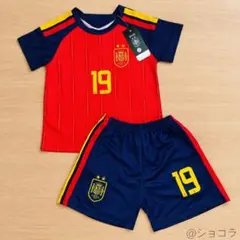 スペイン ヤマル #19 サッカー ユニフォーム 上下セット キッズ ジュニア
