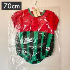 【新品未使用】くろわっさんす べべ すいか柄 ロンパース 70cm