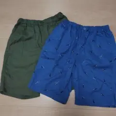 ハーフパンツセット（オリーブグリーン・青）