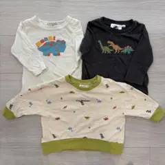 ジュラシックワールド　恐竜プリント長袖Tシャツ3点セット